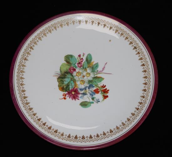 A Victorian Staffordshire part dessert service (13 pieces)